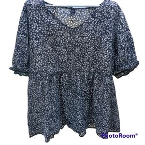 Emery Rose Floral Print Shirt